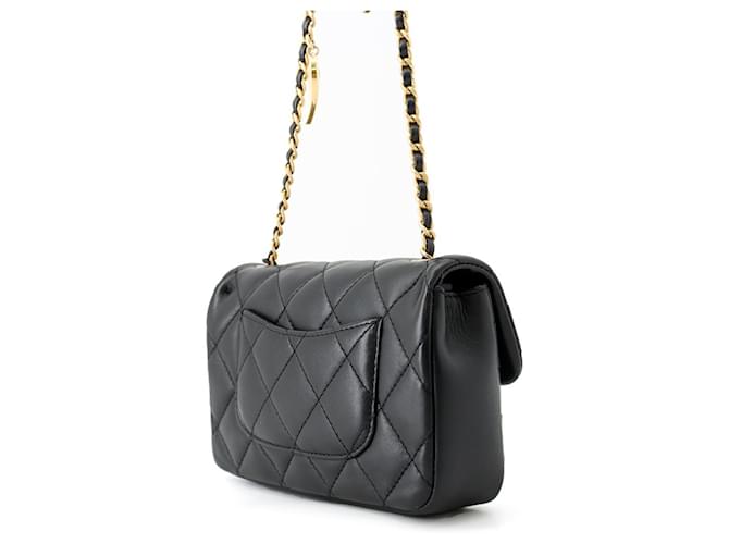 Borsa a Spalla Chanel Mini Matelassé Nero - vista 2