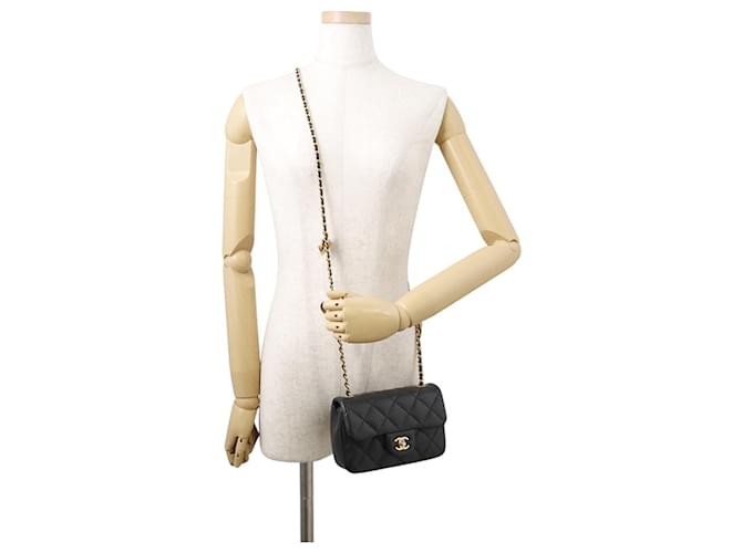 Borsa a Spalla Chanel Mini Matelassé Nero - vista 4