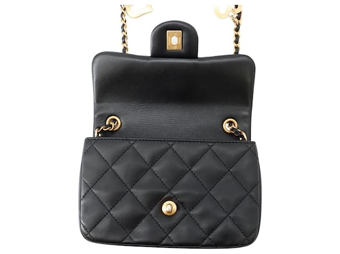 Borsa a Spalla Chanel Mini Matelassé Nero - vista 6