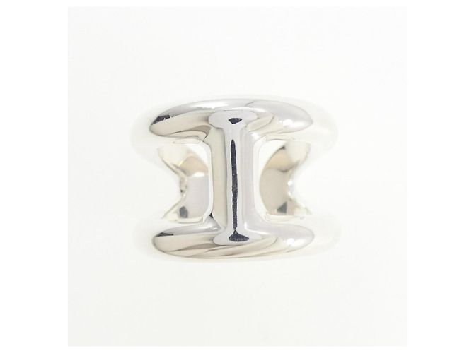 Ring Anello Osmo con fascia larga in argento Hermès - vista 2