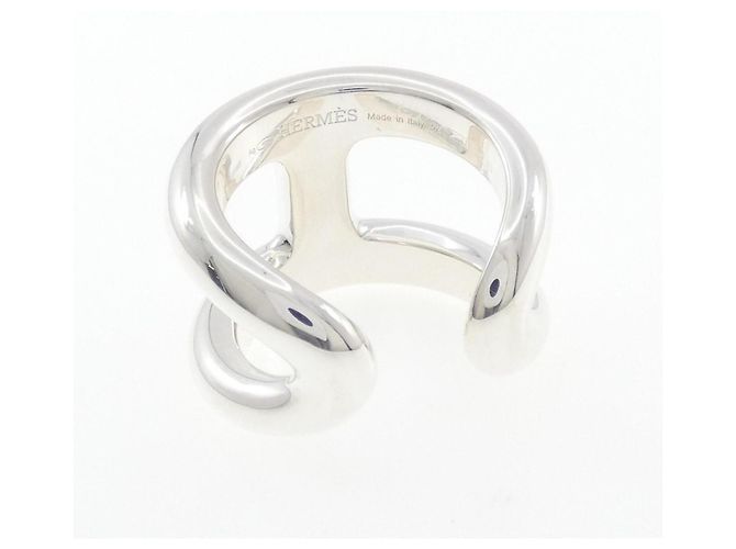 Ring Anello Osmo con fascia larga in argento Hermès - vista 3