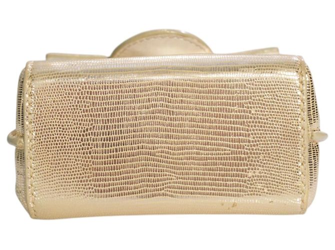 Balmain B-Buzz 23 Mini Borsa a Tracolla Oro Metallizzato Effetto Lucertola D'oro - vista 10
