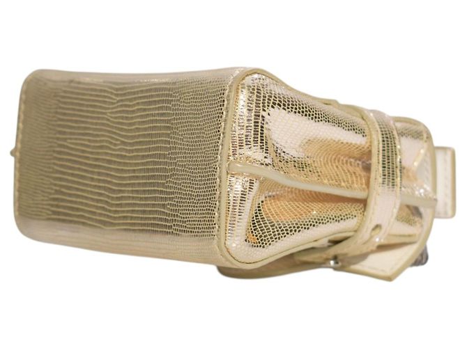 Balmain B-Buzz 23 Mini Borsa a Tracolla Oro Metallizzato Effetto Lucertola D'oro - vista 13