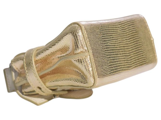 Balmain B-Buzz 23 Mini Borsa a Tracolla Oro Metallizzato Effetto Lucertola D'oro - vista 14
