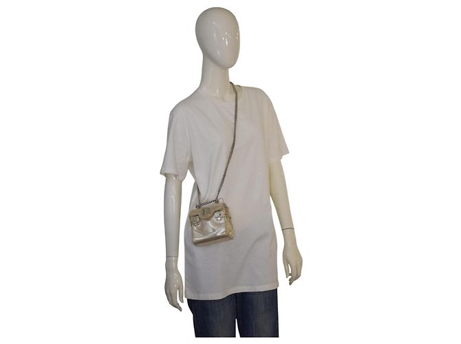 Balmain B-Buzz 23 Mini Borsa a Tracolla Oro Metallizzato Effetto Lucertola D'oro - vista 3