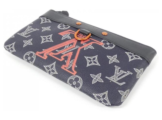 Borsa Louis Vuitton Monogram Ink Pochette Apollo PM Blu Corallo - vista 3