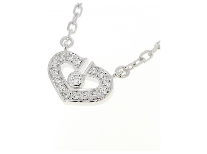 Collana Cartier C Heart in oro bianco - vista 3