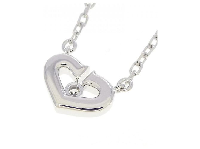 Collana Cartier C Heart in oro bianco - vista 4