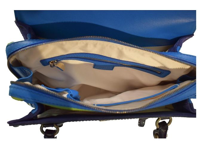Gianni Versace Couture Carla Handtasche - Wildleder & Lackleder Braun Blau Grün Lila - Ansicht 11