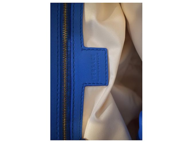 Gianni Versace Couture Carla Handtasche - Wildleder & Lackleder Braun Blau Grün Lila - Ansicht 12