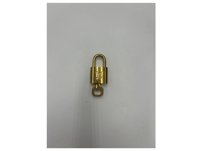 Gemelli Louis Vuitton con logo lucchetto e chiave in metallo D'oro - vista 2