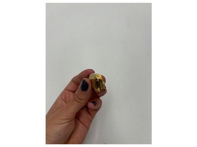 Gemelli Louis Vuitton con logo lucchetto e chiave in metallo D'oro - vista 3