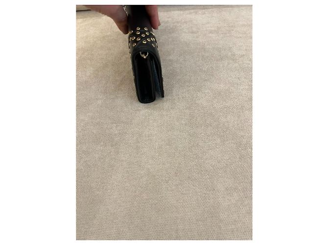 Dior Diorama Studded Black Leather Wallet on Chain - view 5
