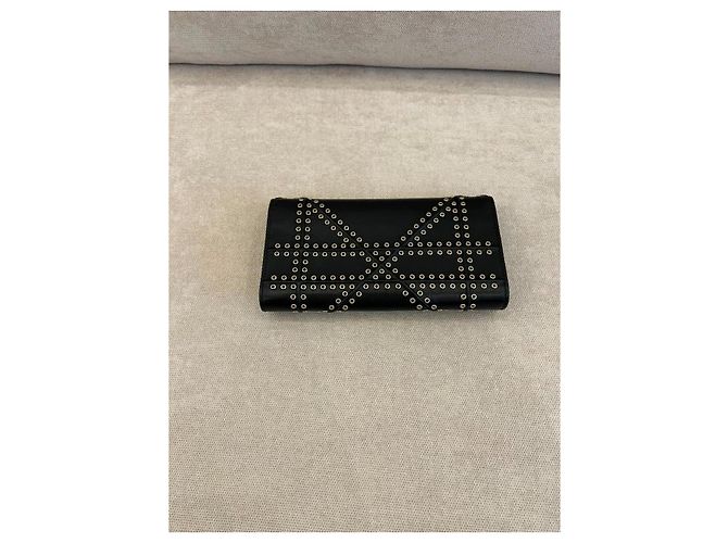 Dior Diorama Studded Black Leather Wallet on Chain - view 9