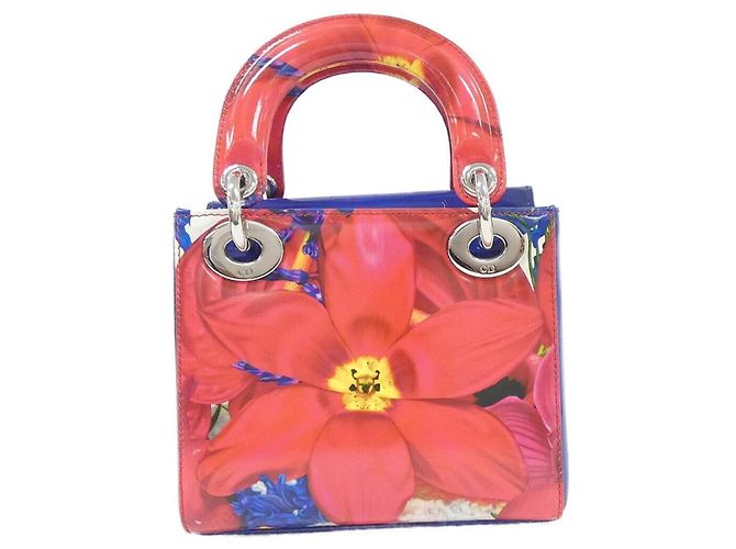 Mini borsa Lady Christian Dior Rosso Blu - vista 2