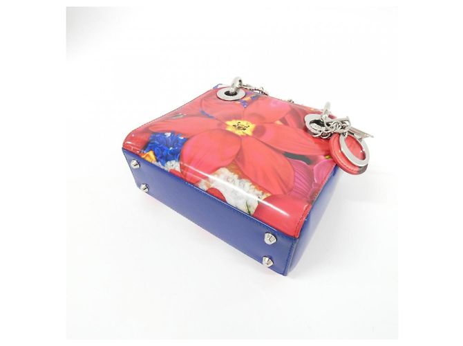 Mini borsa Lady Christian Dior Rosso Blu - vista 3