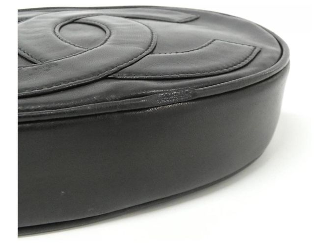 Borsa a tracolla Chanel in pelle di agnello nera Nero - vista 3