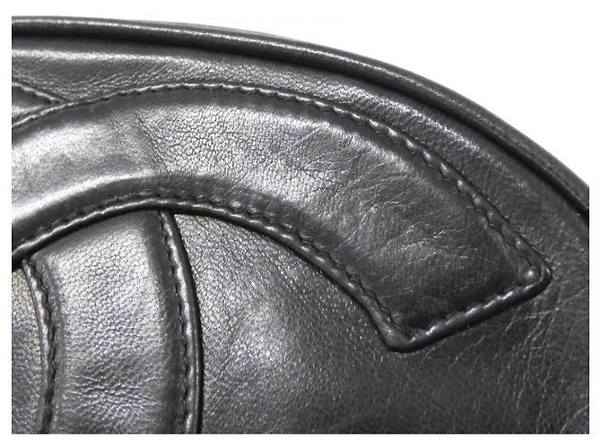 Borsa a tracolla Chanel in pelle di agnello nera Nero - vista 5