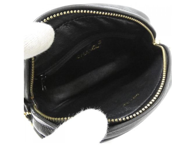 Borsa a tracolla Chanel in pelle di agnello nera Nero - vista 9