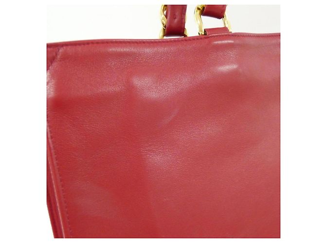 Borsa Chanel in pelle di agnello rossa Rosso - vista 4