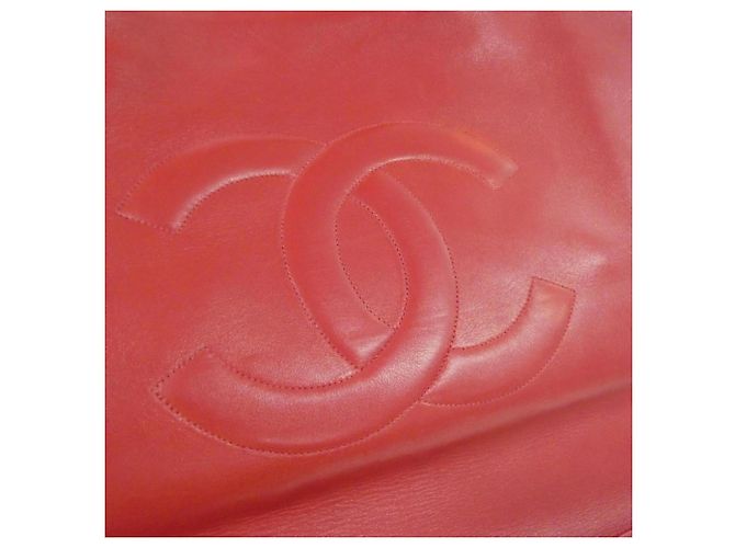 Borsa Chanel in pelle di agnello rossa Rosso - vista 5