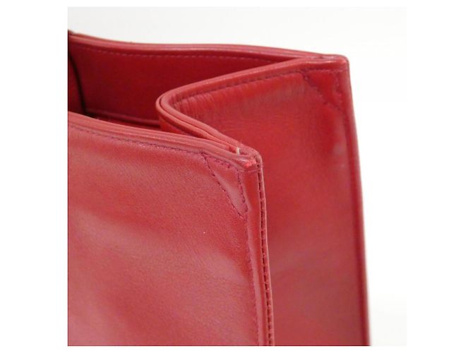 Borsa Chanel in pelle di agnello rossa Rosso - vista 7