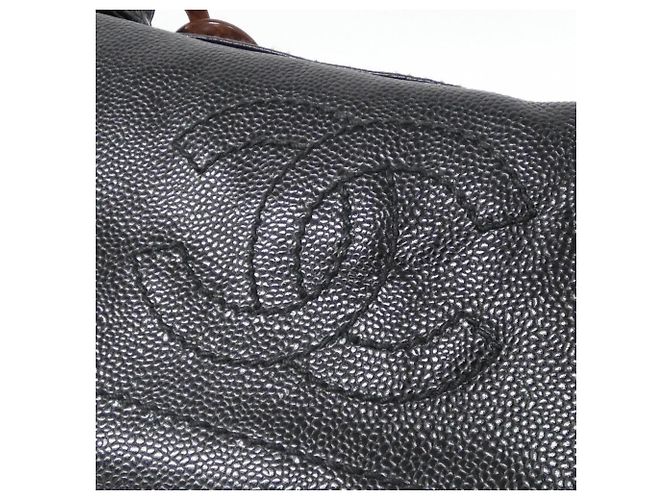 Borsa Chanel 18233 in pelle di vitello martellata nera Nero - vista 4