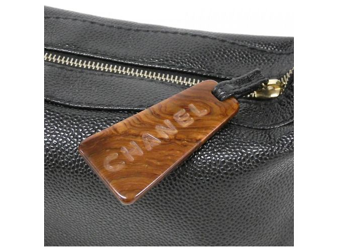 Borsa Chanel 18233 in pelle di vitello martellata nera Nero - vista 5