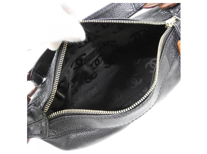 Borsa Chanel 18233 in pelle di vitello martellata nera Nero - vista 9