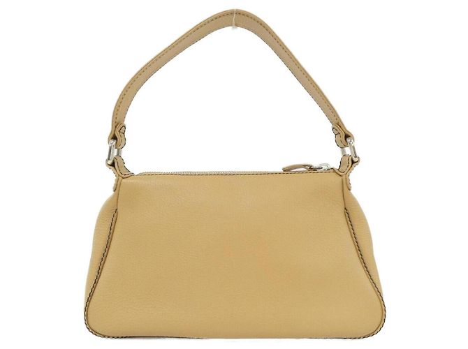 Borsa a tracolla Chanel 23053 in pelle beige - vista 2