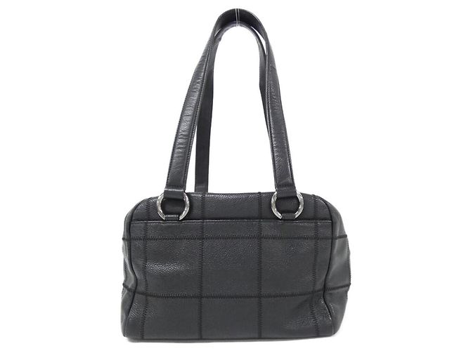 Borsa a tracolla Chanel 26134 in pelle di vitello granulata nera Nero - vista 2