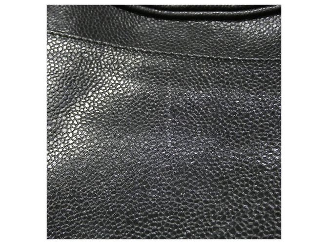 Borsa a tracolla Chanel in pelle di vitello granulata Nero - vista 3