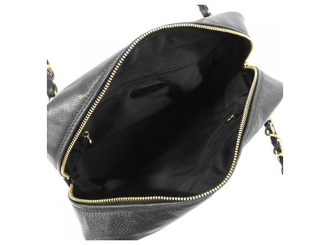Borsa a tracolla Chanel in pelle di vitello granulata Nero - vista 9