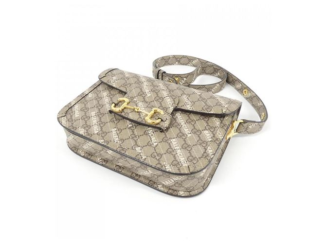 Borsa a tracolla Gucci Horsebit 1955 Beige - vista 3