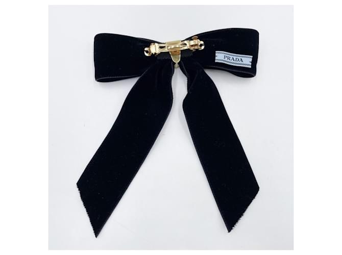 Barrette Triangle Prada 1IF154 in velluto nero - vista 2