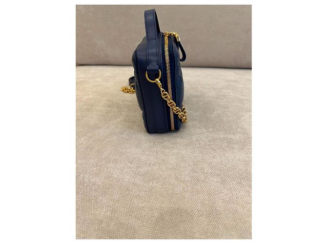 Bolsa Dior Caro Box Couro de Bezerro Azul Marinho - vista 4
