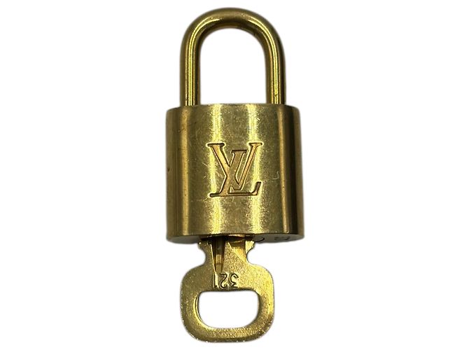 Gemelli Louis Vuitton con logo lucchetto e chiave in metallo D'oro - vista 2