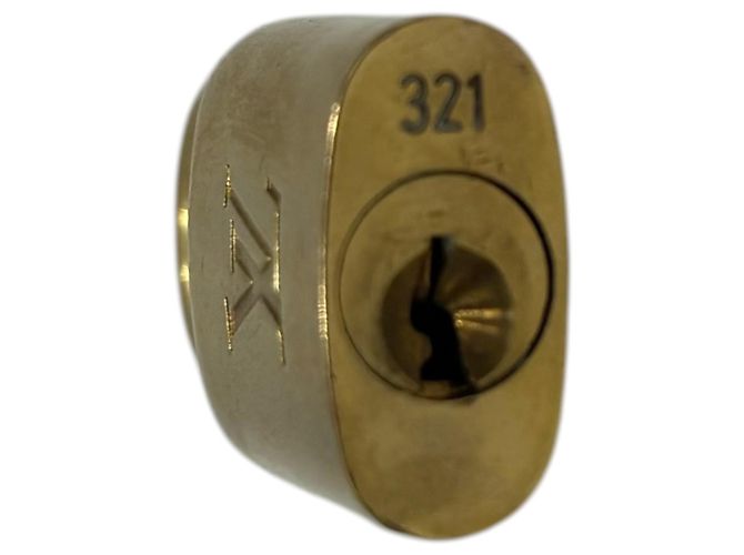 Gemelli Louis Vuitton con logo lucchetto e chiave in metallo D'oro - vista 3