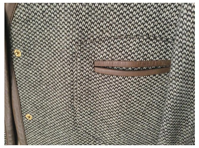 Hermès Jagdjacke aus Kamelhaar und Lammleder Braun Beige - Ansicht 6