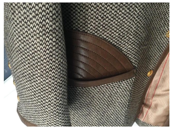 Hermès Jagdjacke aus Kamelhaar und Lammleder Braun Beige - Ansicht 7