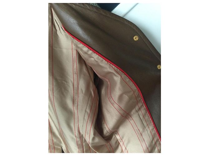Hermès Jagdjacke aus Kamelhaar und Lammleder Braun Beige - Ansicht 8