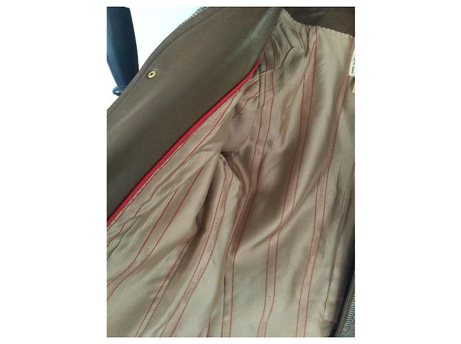Hermès Jagdjacke aus Kamelhaar und Lammleder Braun Beige - Ansicht 9