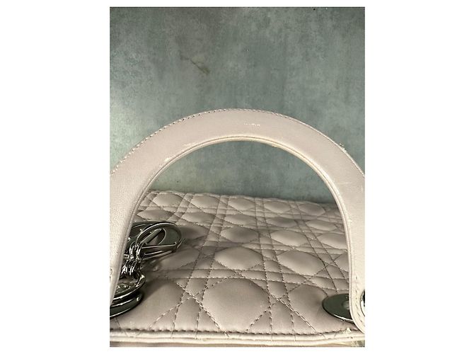 Dior Borsa Lady Dior Medium in Pelle Rosa Pallido - vista 5