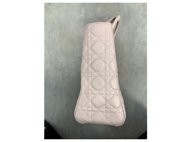 Dior Borsa Lady Dior Medium in Pelle Rosa Pallido - vista 6
