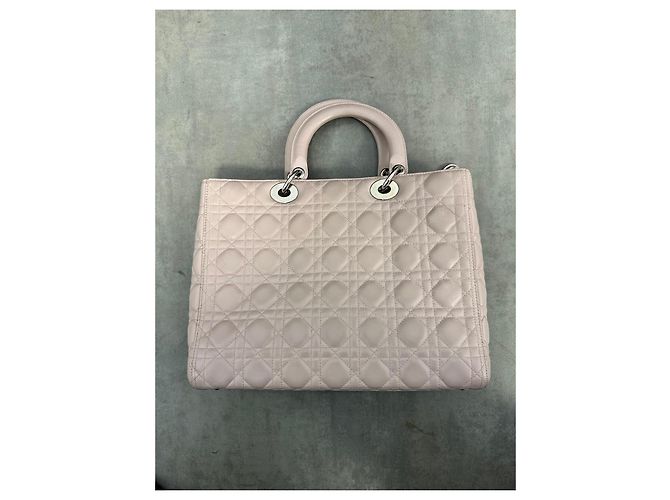 Dior Borsa Lady Dior Medium in Pelle Rosa Pallido - vista 7