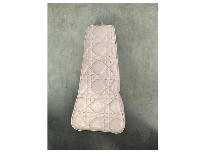 Dior Borsa Lady Dior Medium in Pelle Rosa Pallido - vista 8
