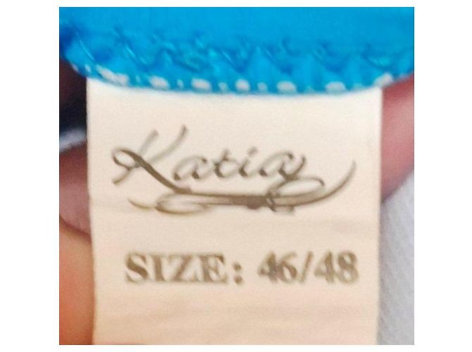 Autre Marque Bikini a Triangolo Katia Blu con Rose e Paillettes - vista 8