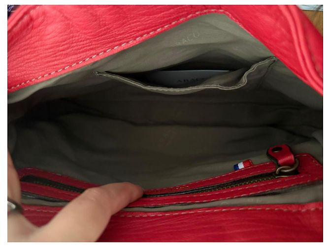 Borsa a mano Abaco Paris in pelle rossa Rosso - vista 2