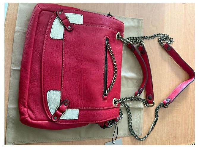 Borsa a mano Abaco Paris in pelle rossa Rosso - vista 7