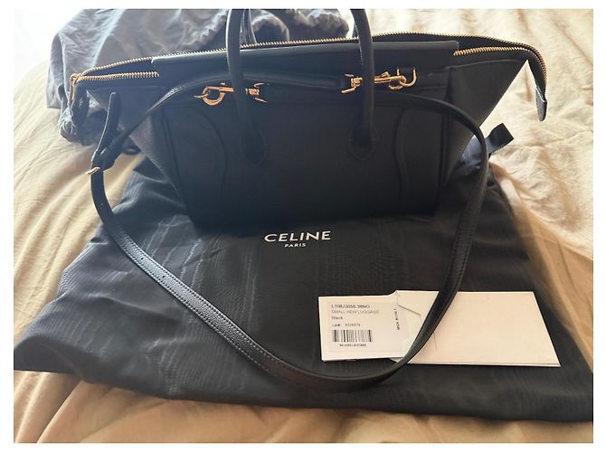 Céline Celine Nano Luggage Borsa in pelle nera Nero - vista 10